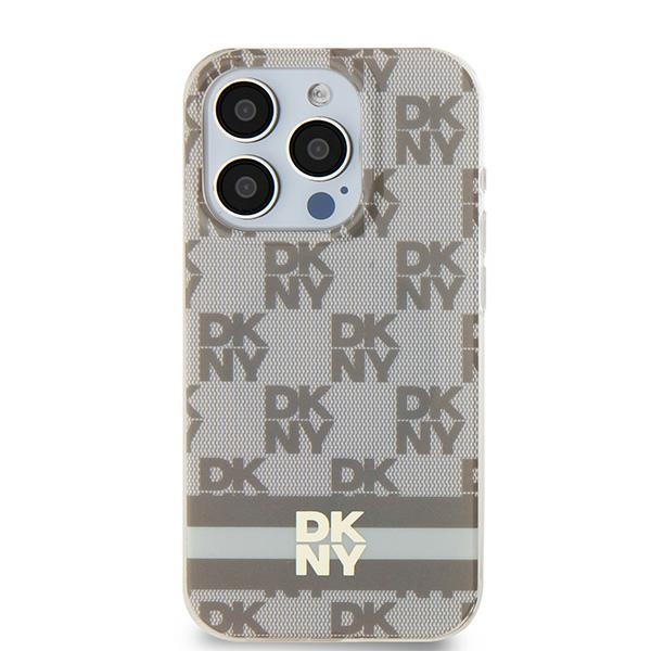 DKNY nak�adka be�owa HC Magsafe pc tpu checkered pattern w printed stripes Apple iPhone 15 Plus