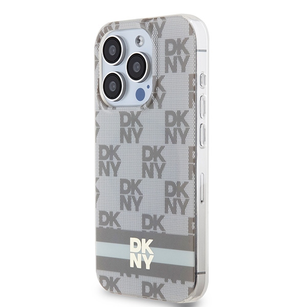 DKNY nak�adka be�owa HC Magsafe pc tpu checkered pattern w printed stripes Apple iPhone 15 Pro / 2