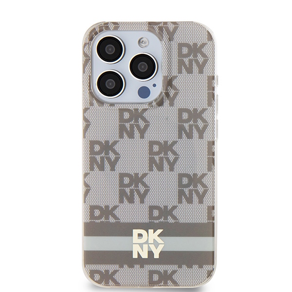 DKNY nak�adka be�owa HC Magsafe pc tpu checkered pattern w printed stripes Apple iPhone 15 Pro / 3