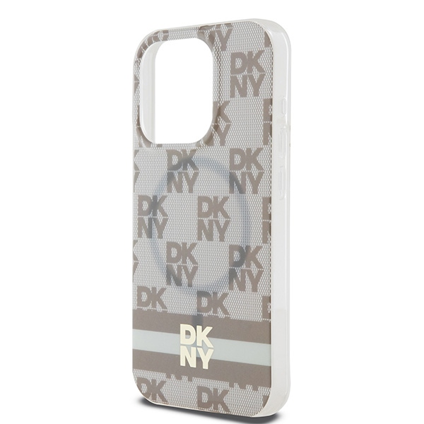 DKNY nak�adka be�owa HC Magsafe pc tpu checkered pattern w printed stripes Apple iPhone 15 Pro / 6