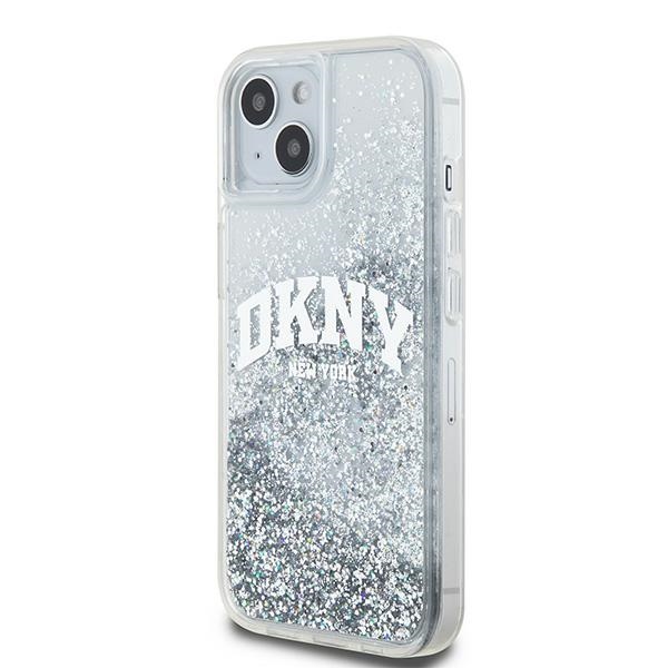 DKNY nak�adka bia�a HC liquid glitters w arch logo Apple iPhone 15 / 2