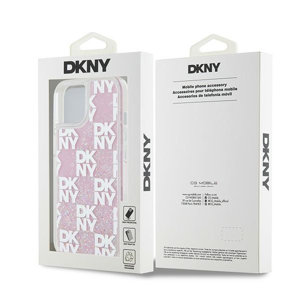 DKNY nak�adka bia�a HC liquid glitters w checkered pattern Apple iPhone 15 / 8