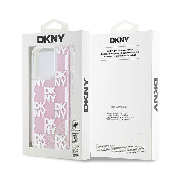 DKNY nak�adka bia�a HC liquid glitters w checkered pattern Apple iPhone 15 Pro / 8