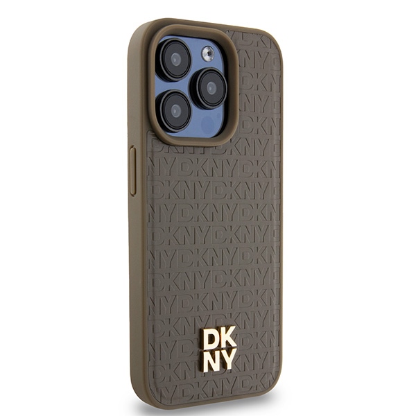 DKNY nak�adka br�zowa HC Magsafe pu repeat pattern w stack logo Apple iPhone 15 Pro / 4