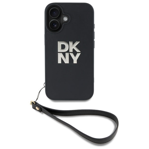 DKNY nak�adka HC PU Wrist Strap and Stack Logo czarny Apple iPhone 16 / 2