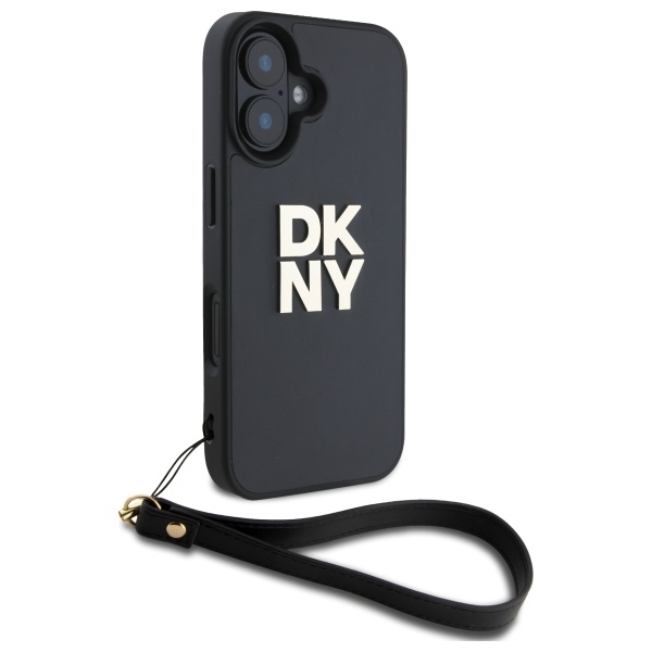 DKNY nak�adka HC PU Wrist Strap and Stack Logo czarny Apple iPhone 16 / 3