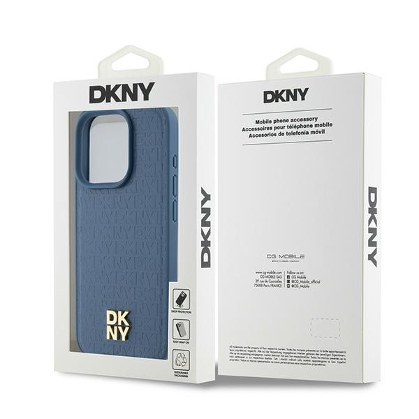 DKNY nak�adka niebieska HC Magsafe pu repeat pattern w stack logo Apple iPhone 15 Pro / 8