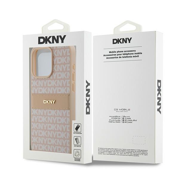 DKNY nak�adka niebieska HC PU repeat texture pattern w tonal stripe Apple iPhone 15 Pro Max / 8