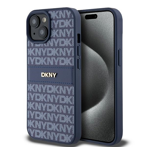 DKNY nak�adka niebieska HC PU repeat texture pattern w tonal stripe Apple iPhone 15