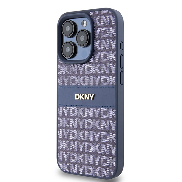 DKNY nak�adka niebieska HC PU repeat texture pattern w tonal stripe Apple iPhone 15 Pro / 2