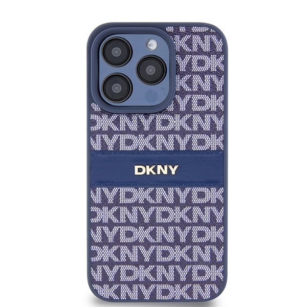 DKNY nak�adka niebieska HC PU repeat texture pattern w tonal stripe Apple iPhone 15 Pro / 3
