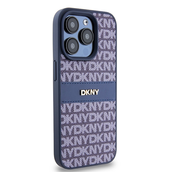 DKNY nak�adka niebieska HC PU repeat texture pattern w tonal stripe Apple iPhone 15 Pro / 4