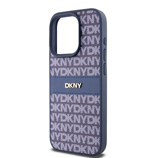 DKNY nak�adka niebieska HC PU repeat texture pattern w tonal stripe Apple iPhone 15 Pro / 6