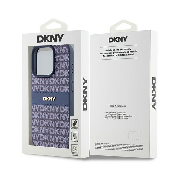 DKNY nak�adka niebieska HC PU repeat texture pattern w tonal stripe Apple iPhone 15 Pro / 8