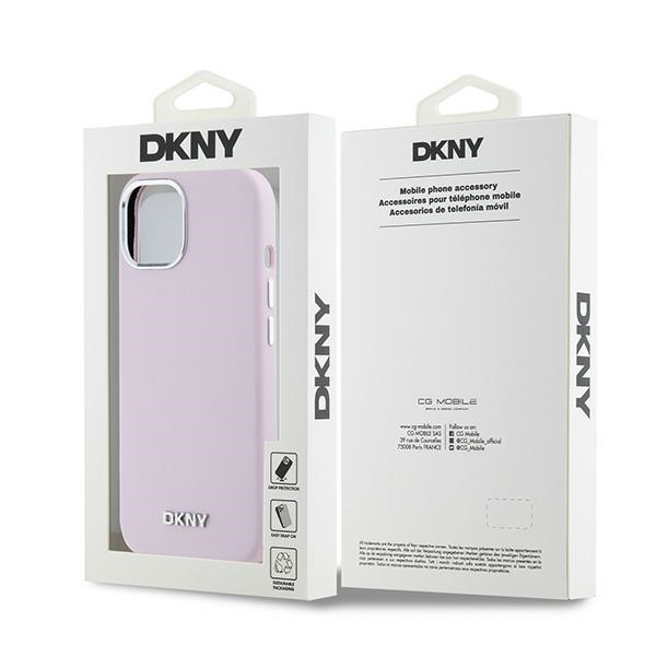 DKNY nak�adka r�owa HC Magsafe silicone w horizontal metal logo Apple iPhone 15 / 8