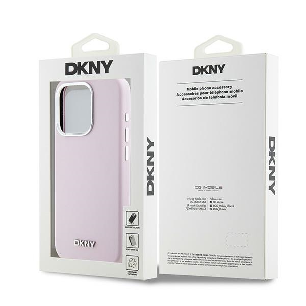 DKNY nak�adka r�owa HC Magsafe silicone w horizontal metal logo Apple iPhone 15 Pro / 8