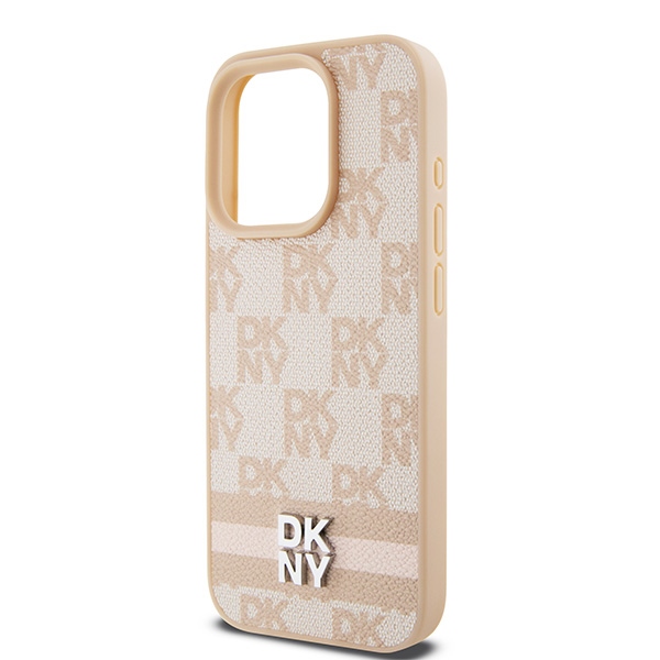 DKNY nak�adka r�owa HC PU checkered pattern w printed stripes Apple iPhone 15 Pro / 6