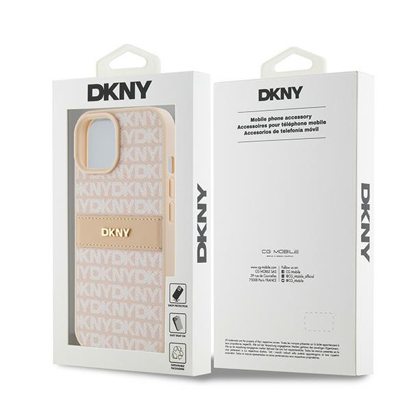 DKNY nak�adka r�owa HC PU repeat texture pattern w tonal stripe Apple iPhone 15 Plus / 8