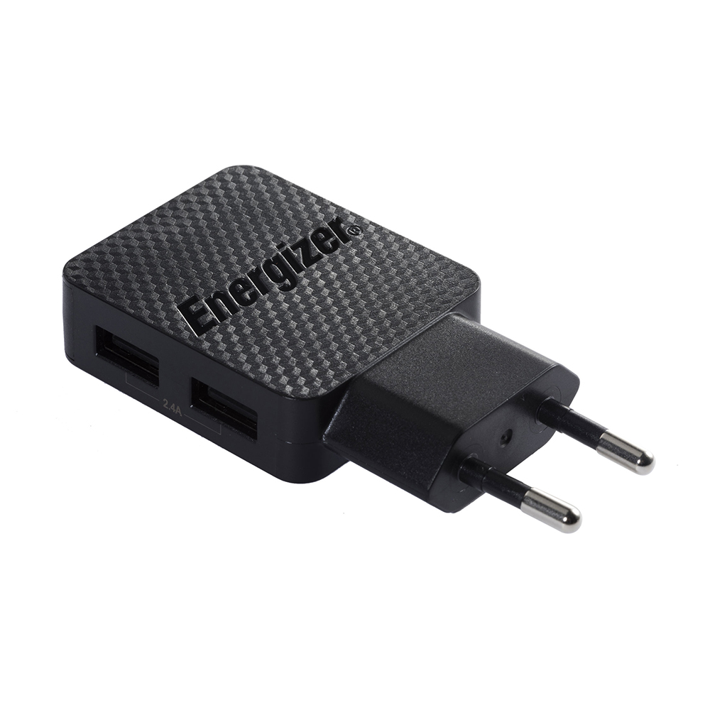 Energizer Hardcase �adowarka sieciowa 2USB 2,4A z kablem typ-C i microUSB czarna Lifetime / 6