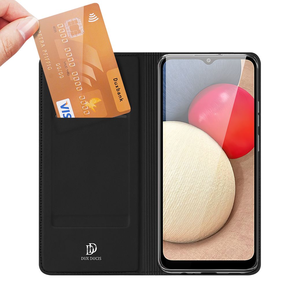 etui book DuxDucis SkinPro czarne Samsung A02S / 2