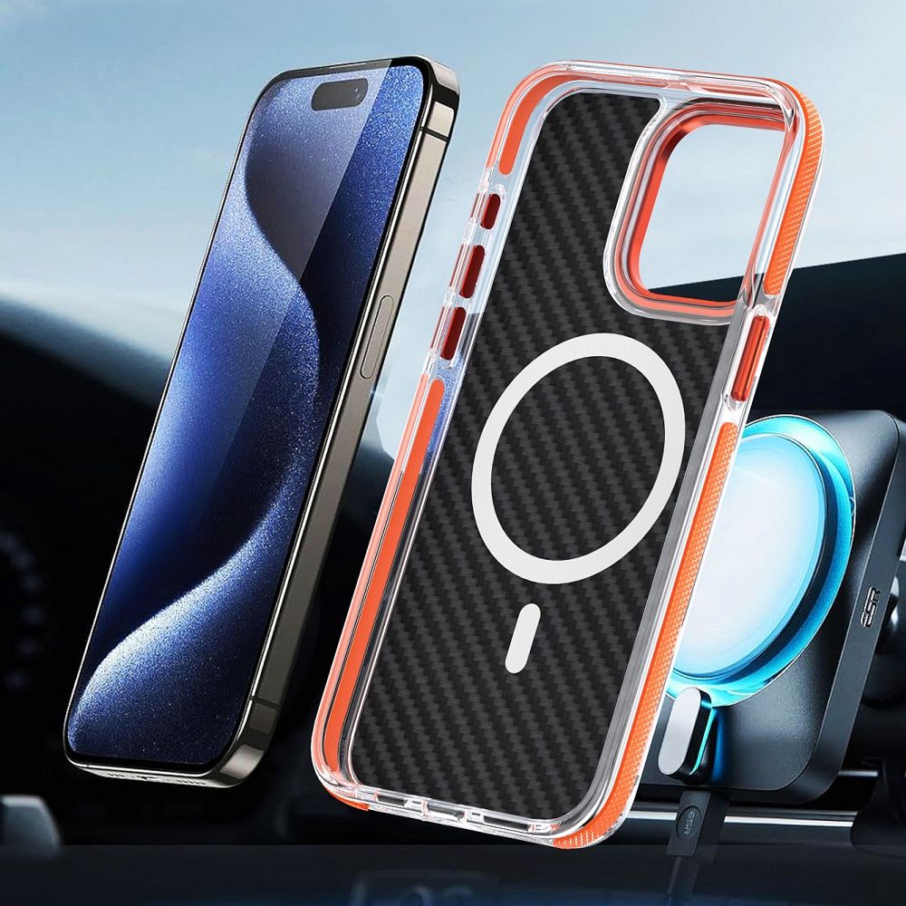 Etui Etui FIBER MagSafe karbonowe pomara�czowy Xiaomi Redmi Note 15 Pro 5G / 4