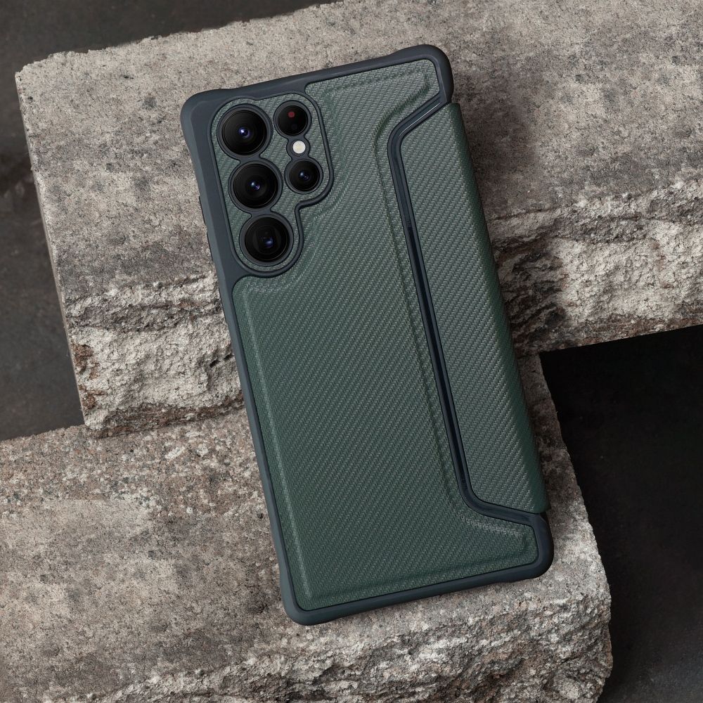 Etui książeczkowe z kieszonką na dokumenty ciemnozielony Samsung Galaxy A27 5G / 7 Etui książeczkowe z kieszonką na dokumenty ciemnozielony Samsung Galaxy A27 5G / 7