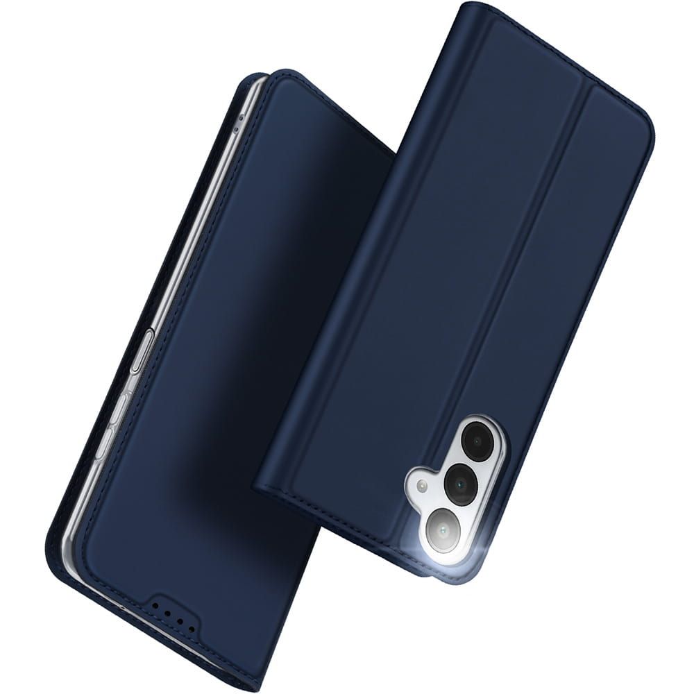 Etui ksi��eczkowe z kieszonk� na karty z podstawk� niebieski Samsung Galaxy A17
