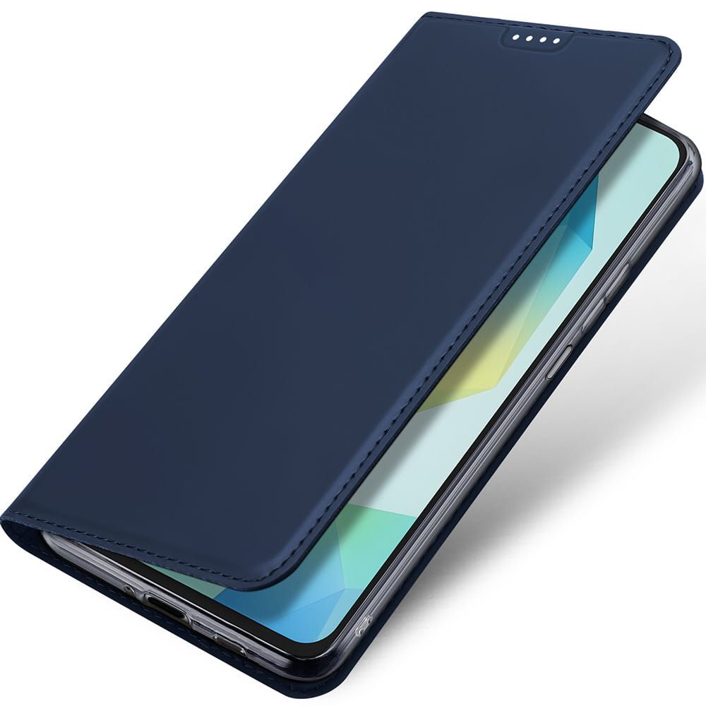 Etui ksi��eczkowe z kieszonk� na karty z podstawk� niebieski Samsung Galaxy A17 / 5