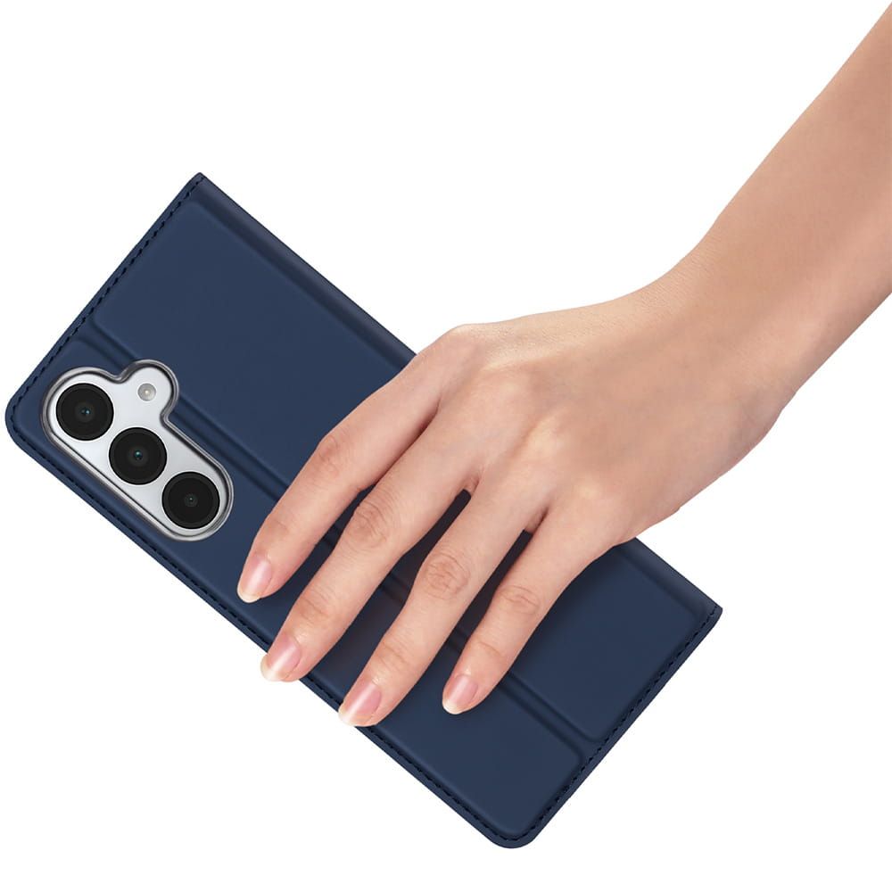 Etui ksi��eczkowe z kieszonk� na karty z podstawk� niebieski Samsung Galaxy A17 / 8