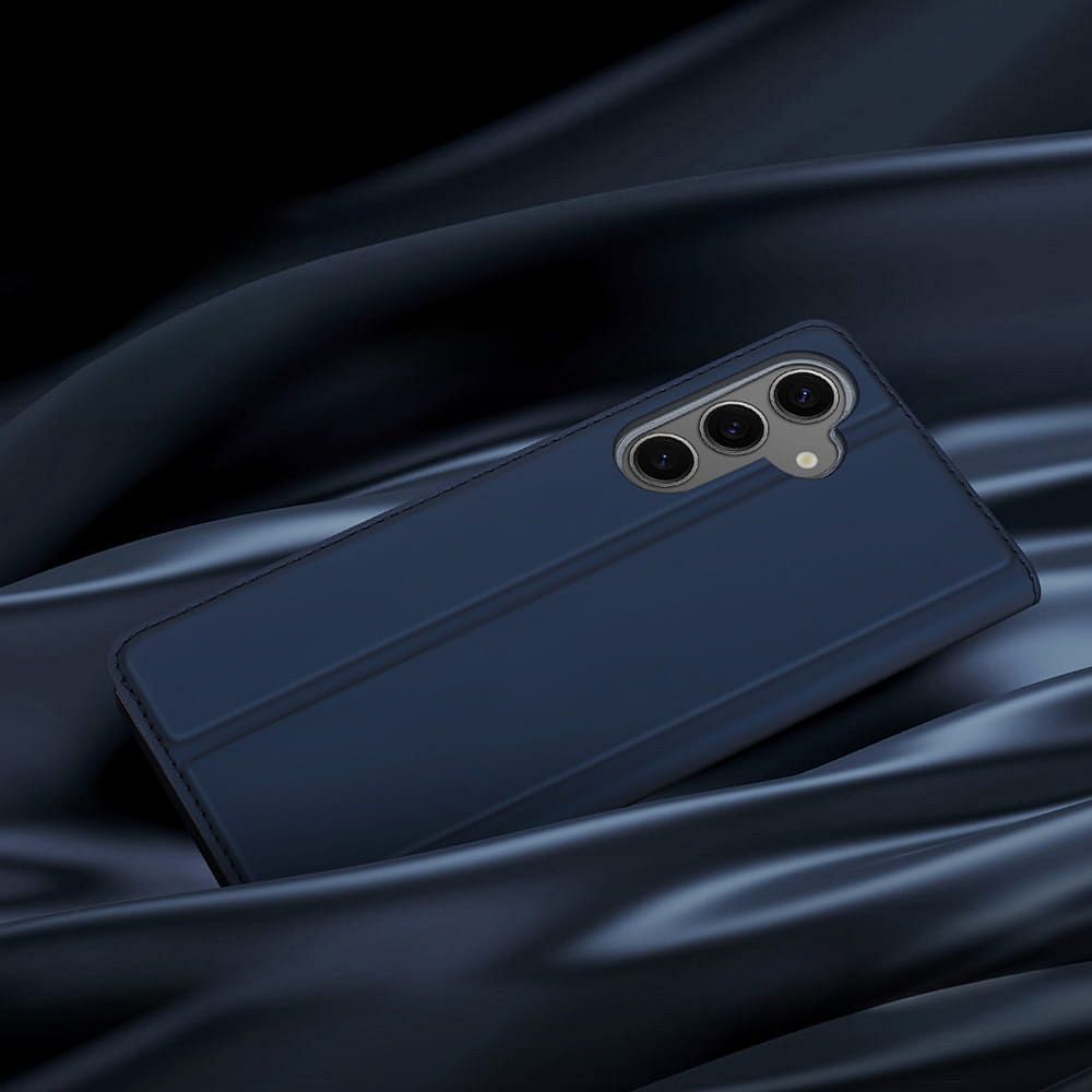 Etui ksi��eczkowe z kieszonk� na karty z podstawk� niebieski Samsung Galaxy S24 FE / 7