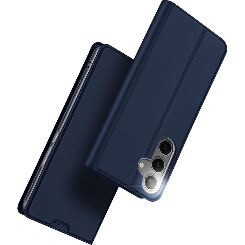 Etui ksi��eczkowe z kieszonk� na karty z podstawk� niebieski Samsung Galaxy S25 / 2