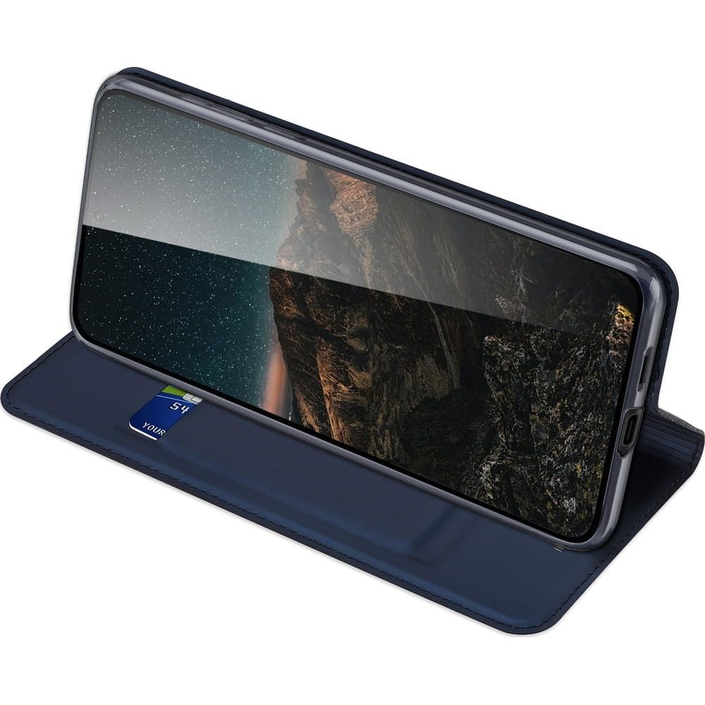 Etui ksi��eczkowe z kieszonk� na karty z podstawk� niebieski Samsung Galaxy S25 / 6