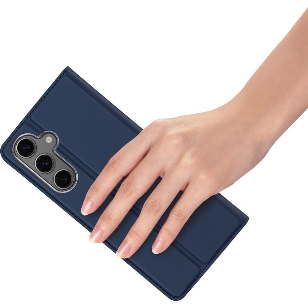 Etui książeczkowe z kieszonką na karty z podstawką niebieski Samsung Galaxy S25 Plus / 7 Etui książeczkowe z kieszonką na karty z podstawką niebieski Samsung Galaxy S25 Plus / 7