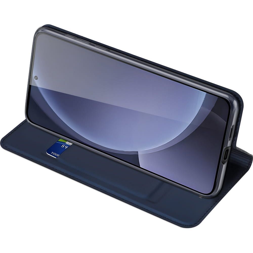 Etui książeczkowe z kieszonką na karty z podstawką niebieski Samsung Galaxy S25 Plus / 8 Etui książeczkowe z kieszonką na karty z podstawką niebieski Samsung Galaxy S25 Plus / 8