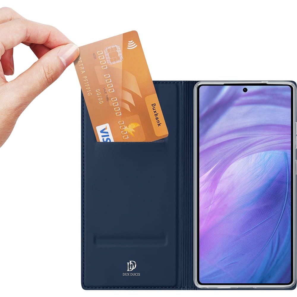 Etui ksi��eczkowe z kieszonk� na karty z podstawk� niebieski Samsung Galaxy S25 Ultra / 8