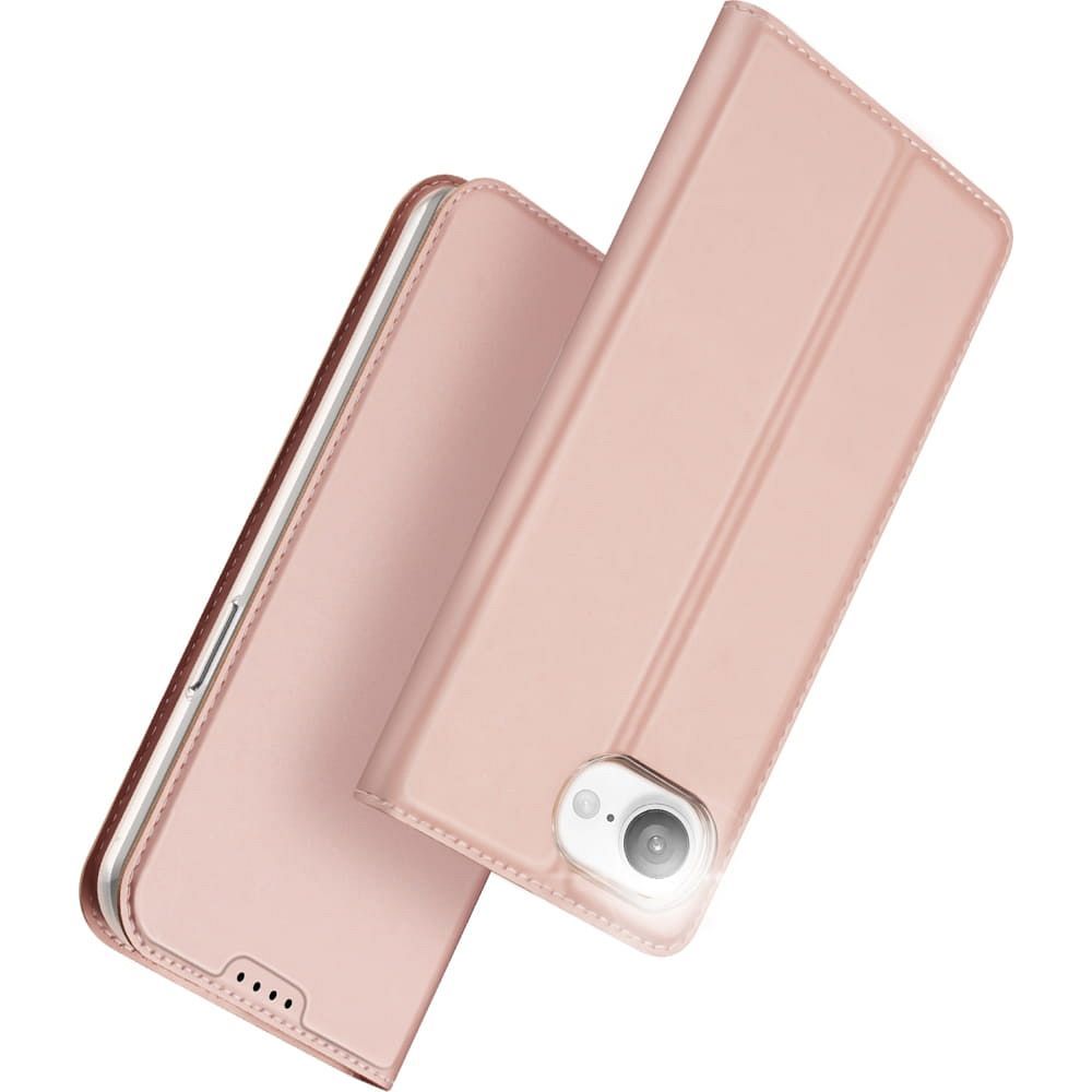 Etui ksi��eczkowe z kieszonk� na karty z podstawk� r�owy Apple iPhone 16e / 6