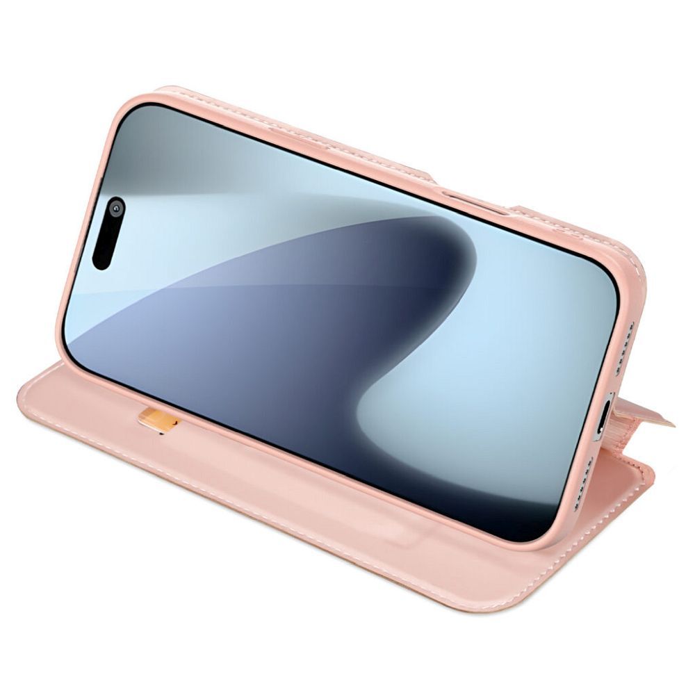 Etui książeczkowe z kieszonką na karty z podstawką różowy Apple iPhone 17 Pro Max / 3 Etui książeczkowe z kieszonką na karty z podstawką różowy Apple iPhone 17 Pro Max / 3