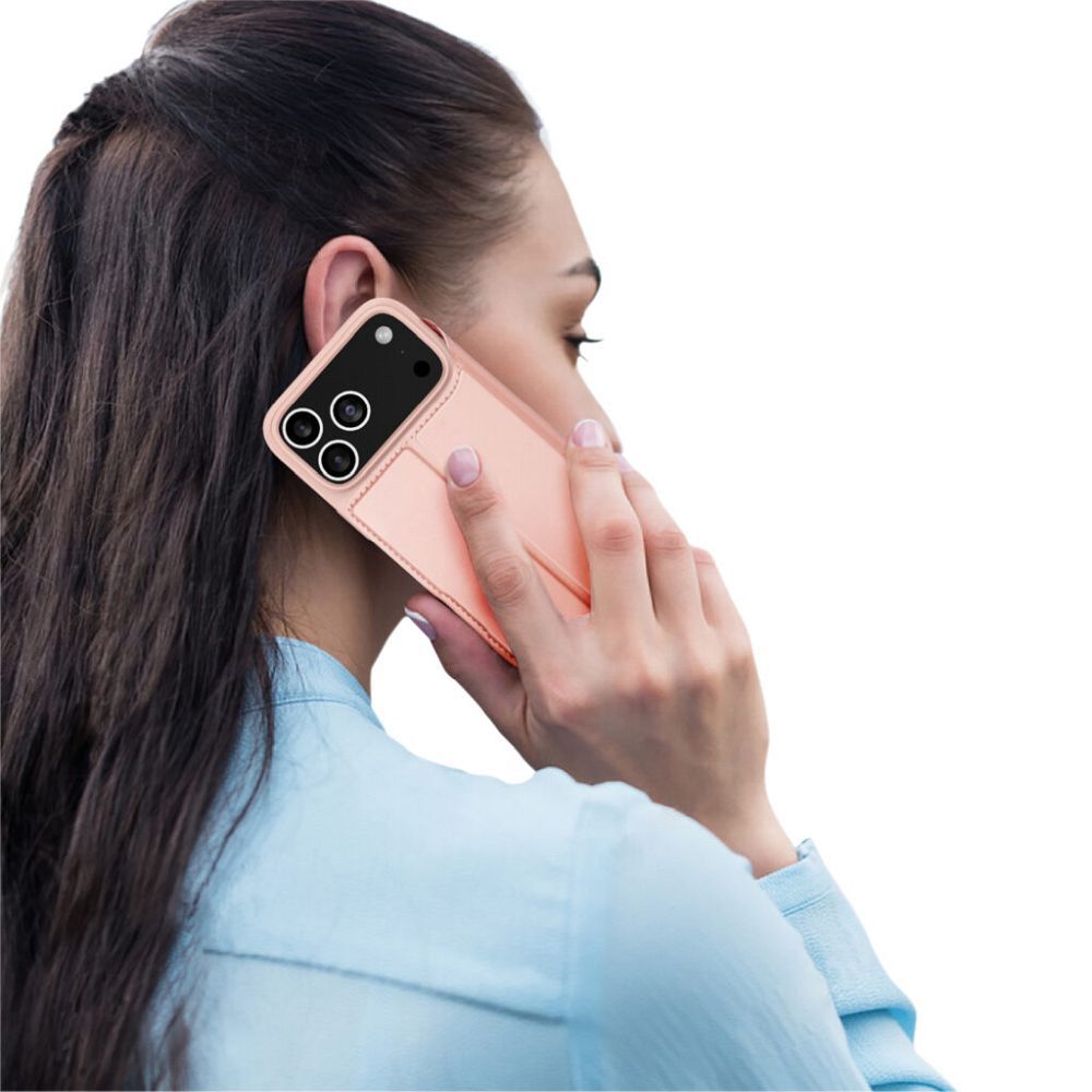 Etui książeczkowe z kieszonką na karty z podstawką różowy Apple iPhone 17 Pro Max / 4 Etui książeczkowe z kieszonką na karty z podstawką różowy Apple iPhone 17 Pro Max / 4