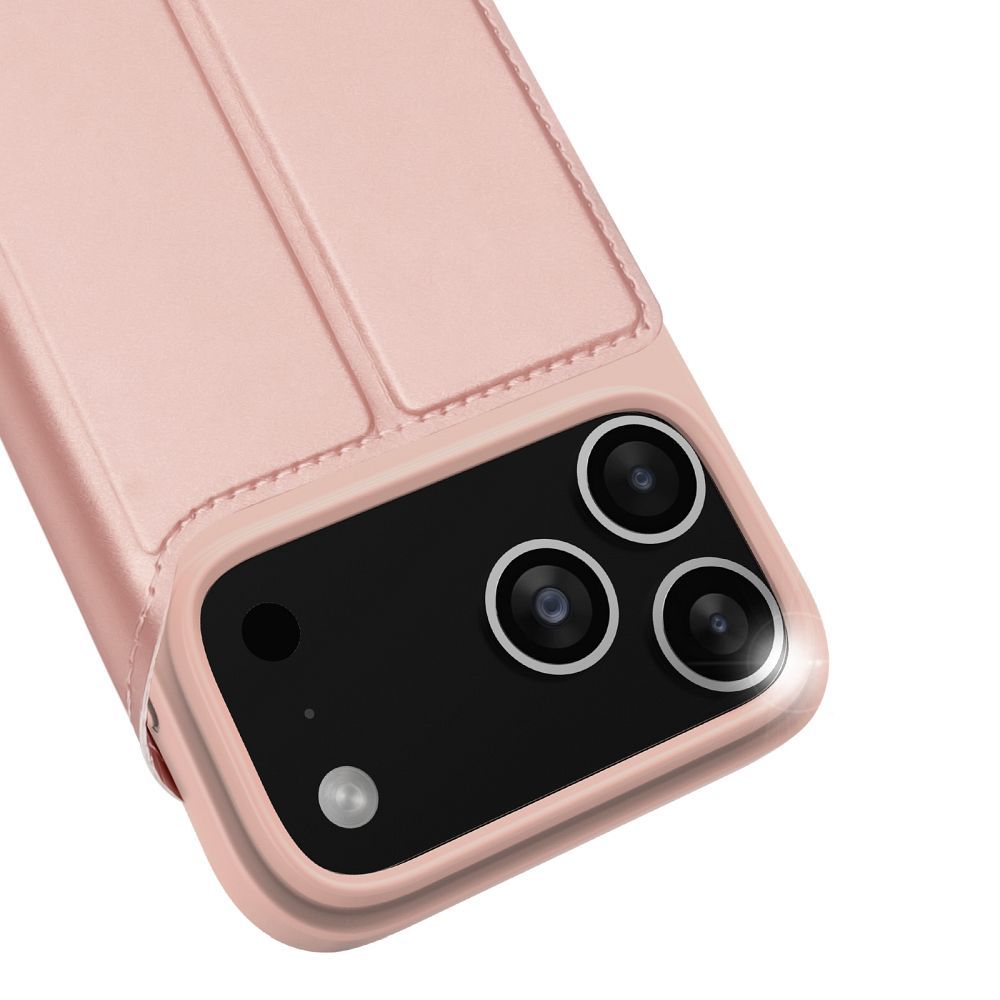 Etui książeczkowe z kieszonką na karty z podstawką różowy Apple iPhone 17 Pro / 3 Etui książeczkowe z kieszonką na karty z podstawką różowy Apple iPhone 17 Pro / 3