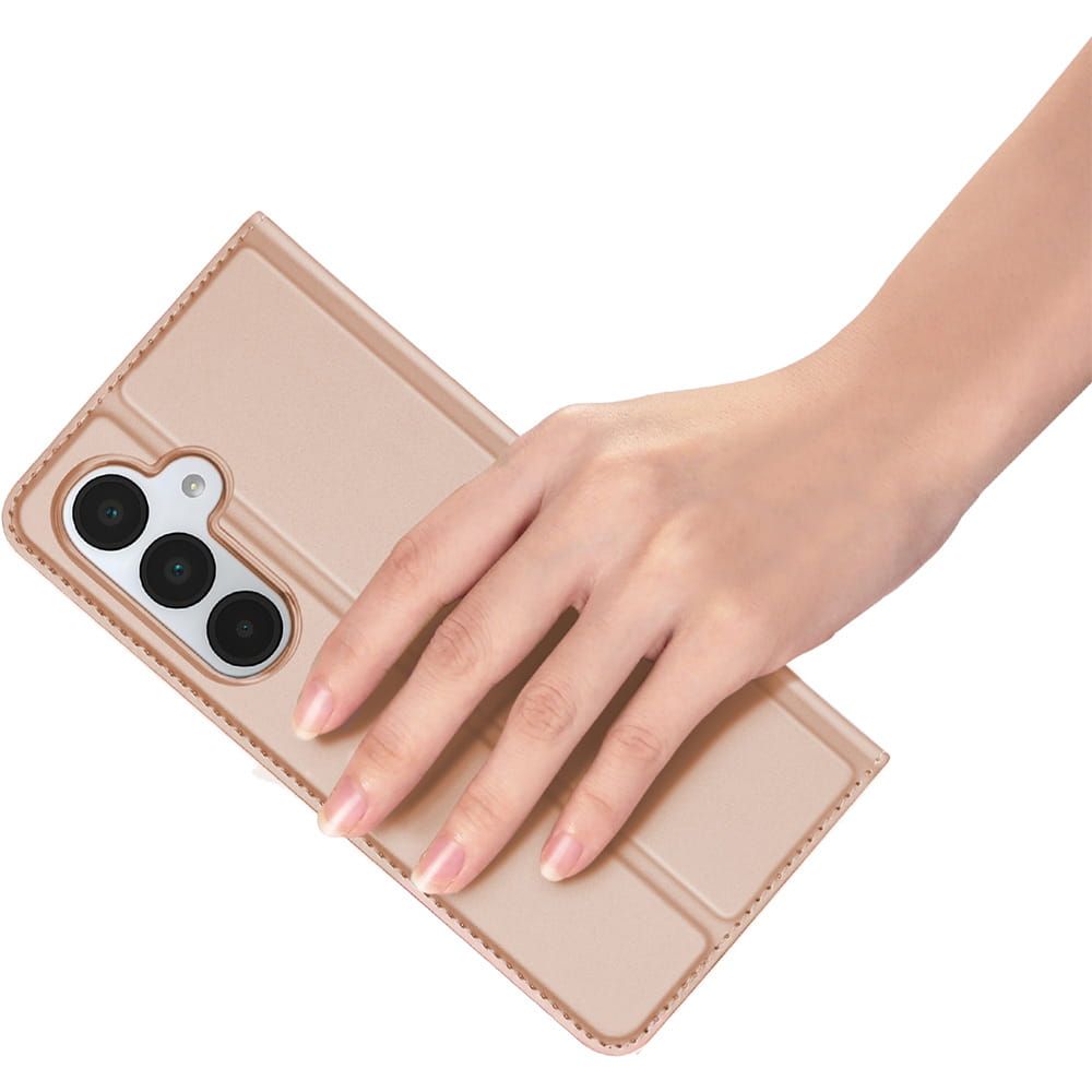 Etui ksi��eczkowe z kieszonk� na karty z podstawk� r�owy Samsung Galaxy A17 / 8