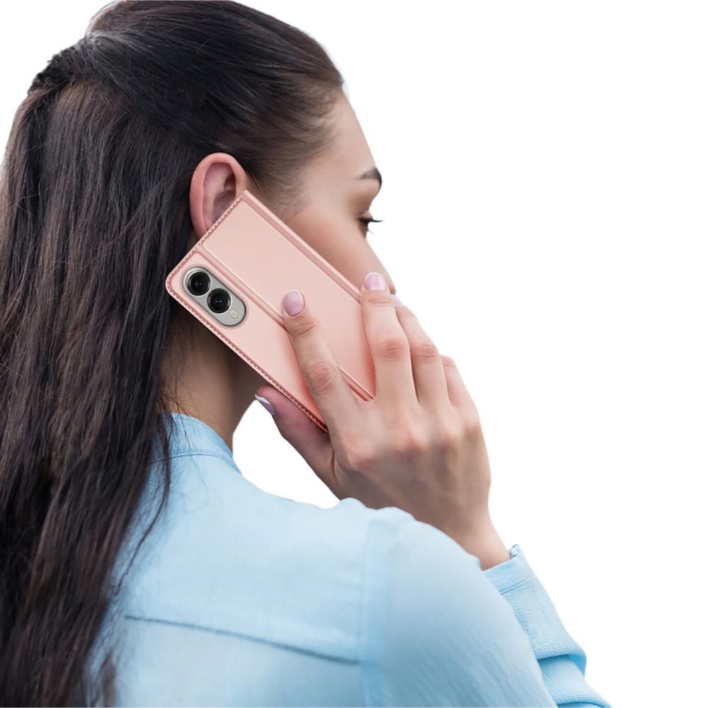 Etui ksi��eczkowe z kieszonk� na karty z podstawk� r�owy Samsung Galaxy S25 Edge / 7