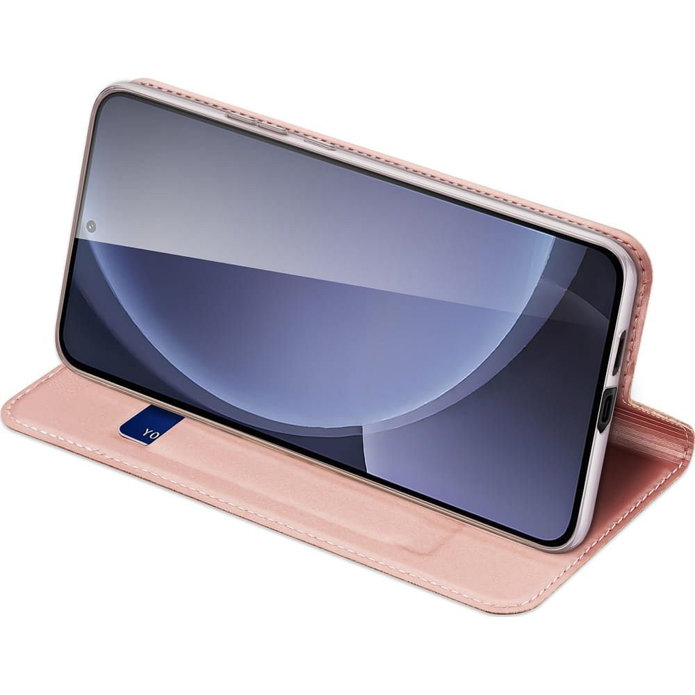 Etui książeczkowe z kieszonką na karty z podstawką różowy Samsung Galaxy S25 Plus / 6 Etui książeczkowe z kieszonką na karty z podstawką różowy Samsung Galaxy S25 Plus / 6