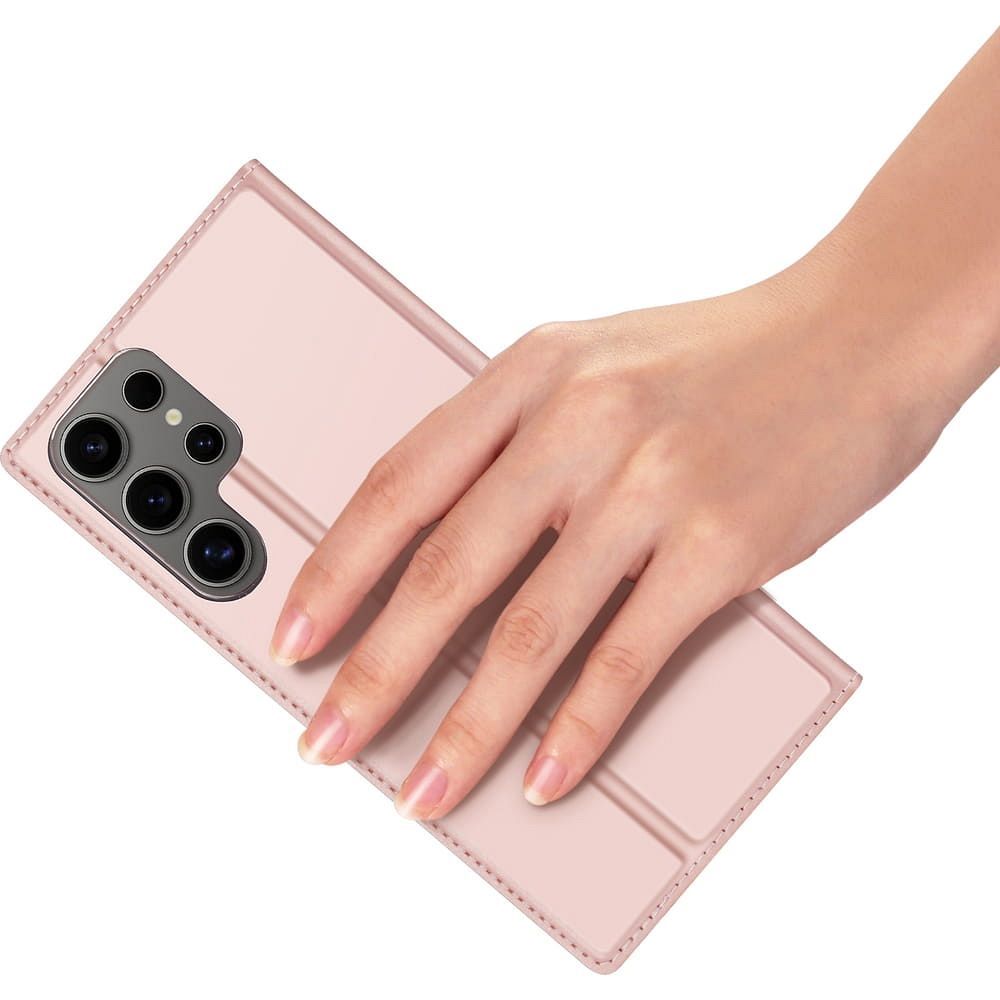 Etui ksi��eczkowe z kieszonk� na karty z podstawk� r�owy Samsung Galaxy S25 Ultra / 3