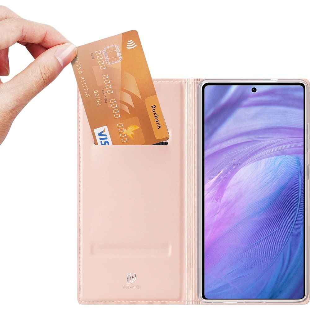 Etui ksi��eczkowe z kieszonk� na karty z podstawk� r�owy Samsung Galaxy S25 Ultra / 5