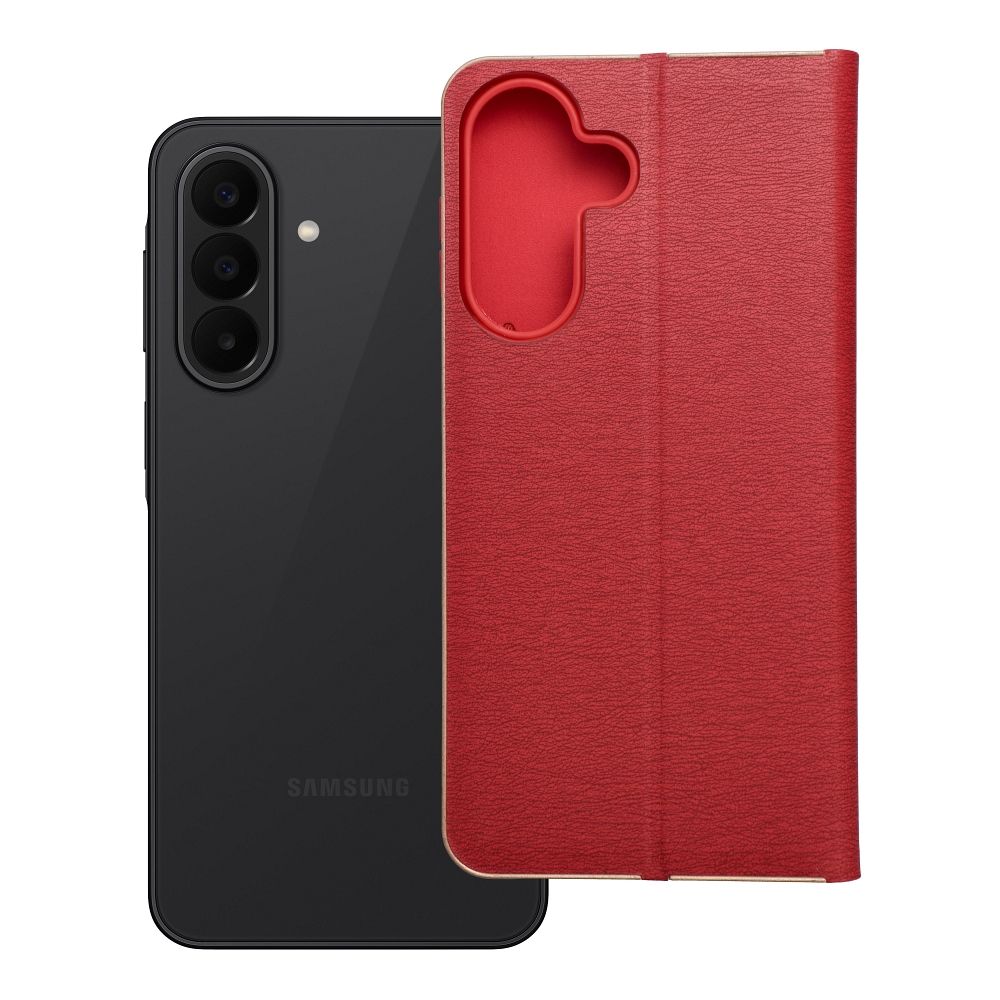 Etui książeczkowe z podstawką z kieszonką na kartę czerwony Samsung Galaxy A27 5G Etui książeczkowe z podstawką z kieszonką na kartę czerwony Samsung Galaxy A27 5G
