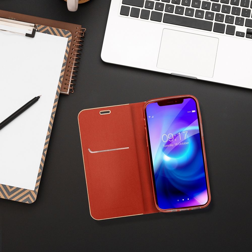 Etui książeczkowe z podstawką z kieszonką na kartę czerwony Samsung Galaxy A27 5G / 4 Etui książeczkowe z podstawką z kieszonką na kartę czerwony Samsung Galaxy A27 5G / 4