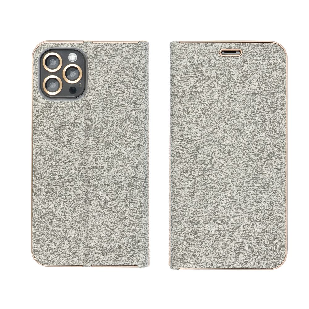 Etui książeczkowe z podstawką z kieszonką na kartę srebrny Samsung Galaxy A27 5G / 2 Etui książeczkowe z podstawką z kieszonką na kartę srebrny Samsung Galaxy A27 5G / 2