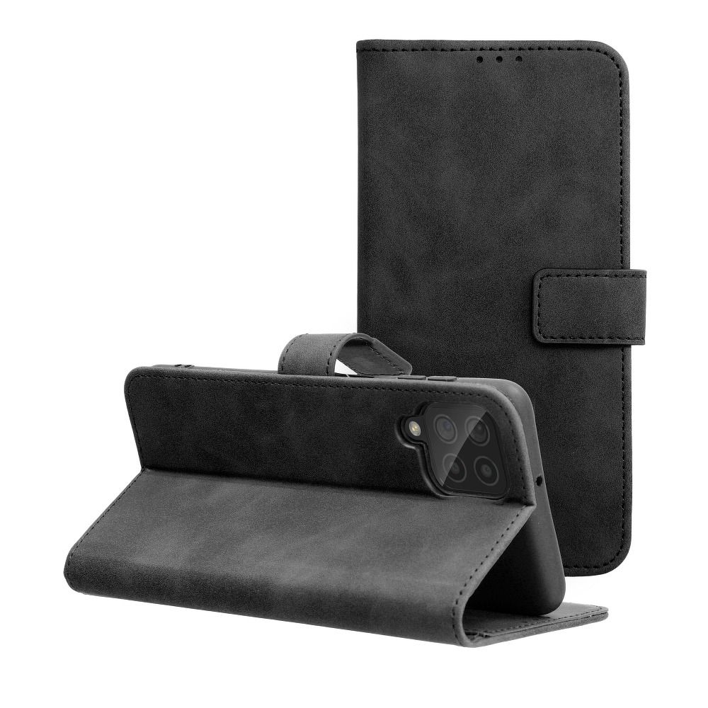 Etui książeczkowe z zapięciem na magnes portfelowe czarny Samsung Galaxy A22 LTE Etui książeczkowe z zapięciem na magnes portfelowe czarny Samsung Galaxy A22 LTE