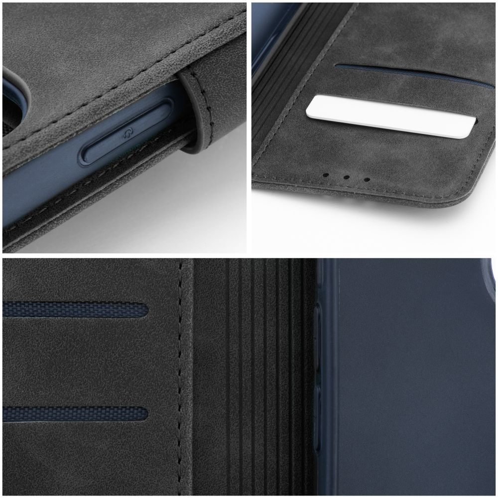 Etui książeczkowe z zapięciem na magnes portfelowe czarny Samsung Galaxy A22 LTE / 10 Etui książeczkowe z zapięciem na magnes portfelowe czarny Samsung Galaxy A22 LTE / 10