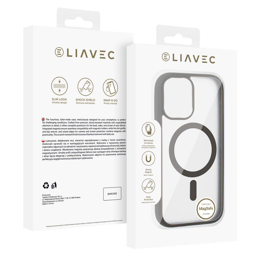 Etui Liavec Soft Case MagSafe do szary Apple iPhone 17 / 7
